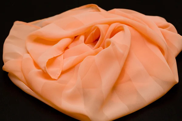 Pink, salmon silk tender colored textile, elegance rippled material — Stock Photo, Image