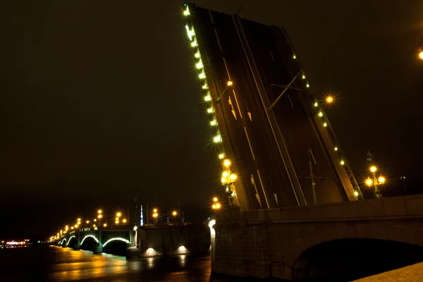 サンクトペテルブルク橋の夜 — ストック写真