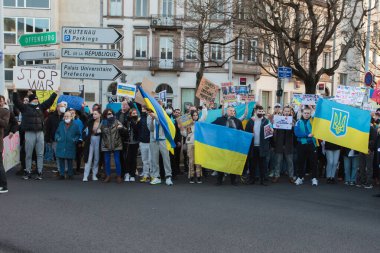 Rus Konsolosluğu, Ukrayna 'daki savaşa karşı Strasbourg, 26 Şubat 2022, Putin' e karşı, Kleber
