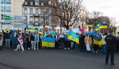 Rus Konsolosluğu, Ukrayna 'daki savaşa karşı Strasbourg, 26 Şubat 2022, Putin' e karşı, Kleber
