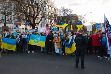 Rus Konsolosluğu, Ukrayna 'daki savaşa karşı Strasbourg, 26 Şubat 2022, Putin' e karşı, Kleber