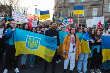 Rus Konsolosluğu, Ukrayna 'daki savaşa karşı Strasbourg, 26 Şubat 2022, Putin' e karşı, Kleber