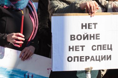 War in Ukraine, support with poster, Strasbourg, France