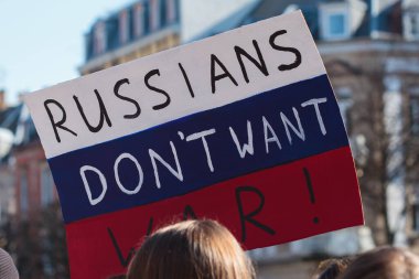 War in Ukraine, support with poster, Strasbourg, France