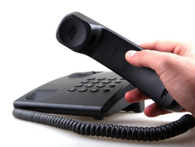 Beyaz arka plan üzerinde izole telefon