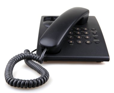Beyaz arka plan üzerinde izole telefon