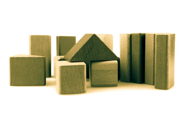 Trä byggstenar — Stockfoto