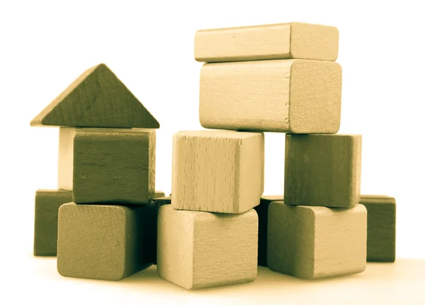 Dřevěné stavební bloky — Stock fotografie