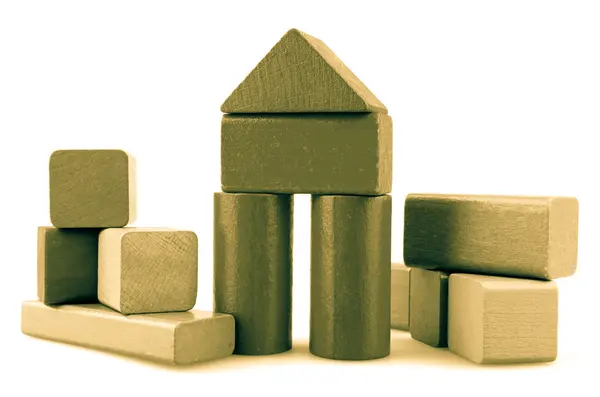 Bygningsblokker av tre – stockfoto