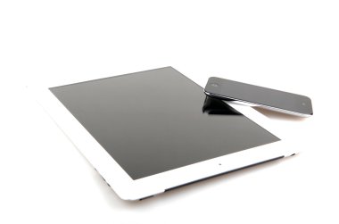 tablet computer isolated on black background