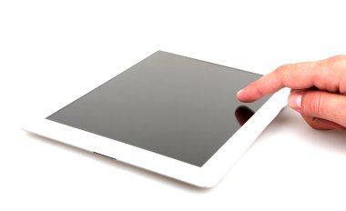 tablet computer isolated on black background