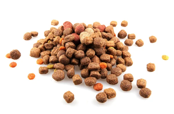 Dry dog food isolated on white — Stock Photo, Image