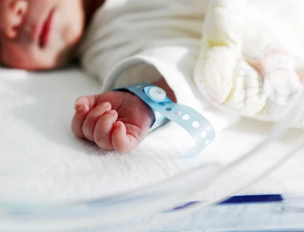 Νεογέννητο μωρό σε θερμοκοιτίδα — Φωτογραφία Αρχείου