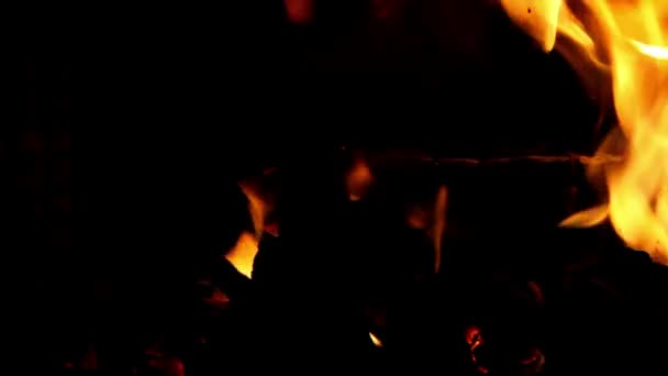 Fire in a fireplace — Stock Video