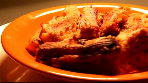 Рулет из крабового мяса — стоковое видео
