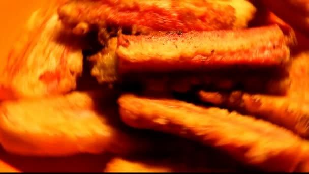 Rolo feito de carne de caranguejo — Vídeo de Stock