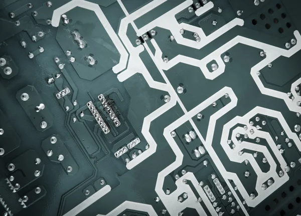 Circuit board from the computer closeup — Stock Photo, Image