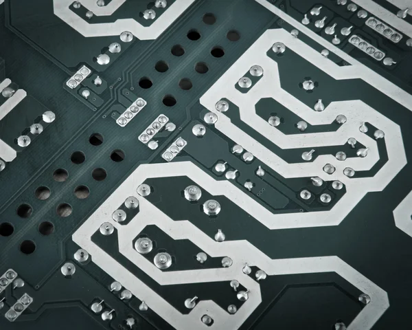Circuit board from the computer closeup — Stock Photo, Image