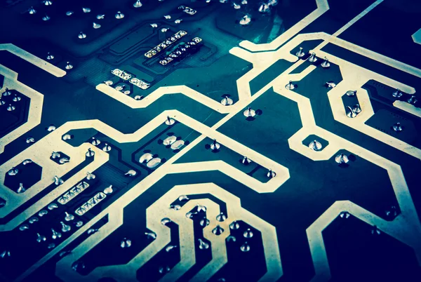 Close-up da placa de circuito eletrônico — Fotografia de Stock