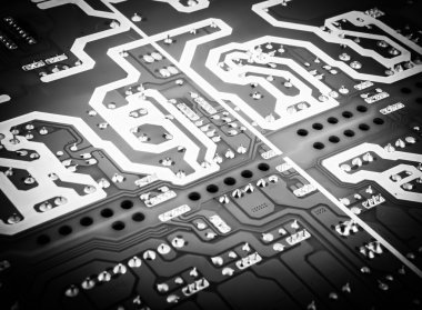 Elektronik devre kartına yakın çekim
