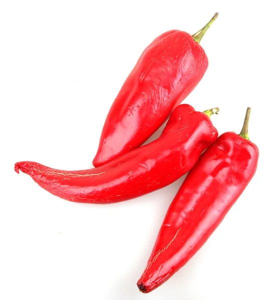 Peperoncino rosso caldo isolato su fondo bianco — Foto Stock