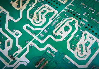 Elektronik devre kartına yakın çekim