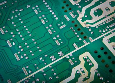 Elektronik devre kartına yakın çekim