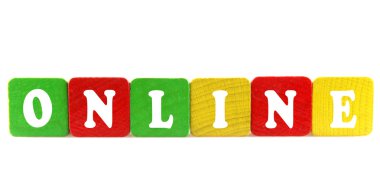 Online - metin içinde ahşap yapı taşlarını izole