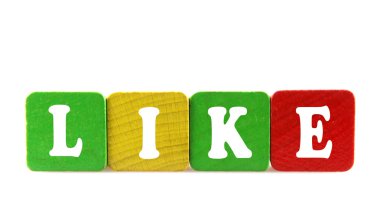 Ahşap yapı taşlarını izole metin gibi-