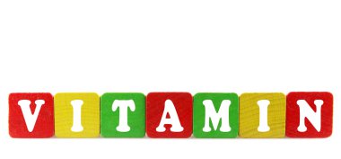 Vitamin - Ahşap yapı taşlarını izole metin