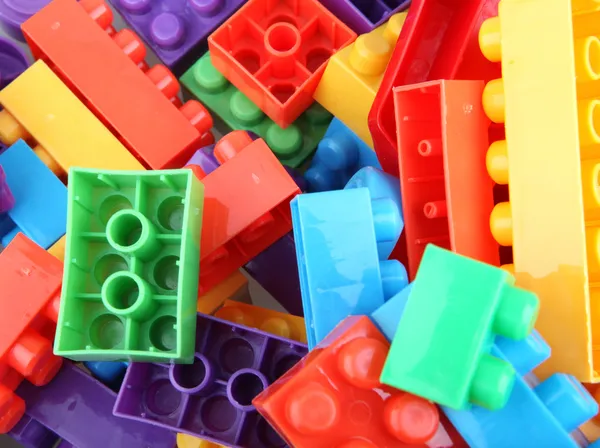 Color childish blocks to the building — Stock Photo, Image