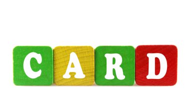 kart - Ahşap yapı taşlarını izole metin