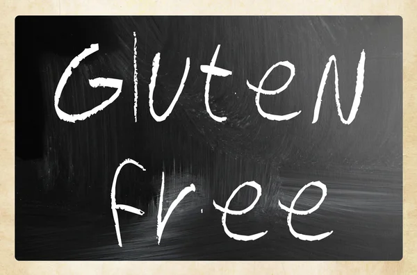 Gluten free diet concept - handwritten with white chalk on a bla — Stock Photo, Image