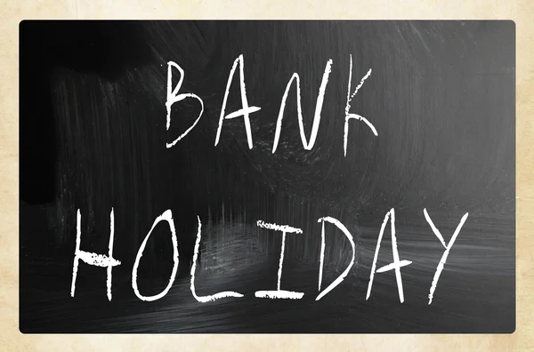 "Bank holiday" handwritten with white chalk on a blackboard — Stock Photo, Image