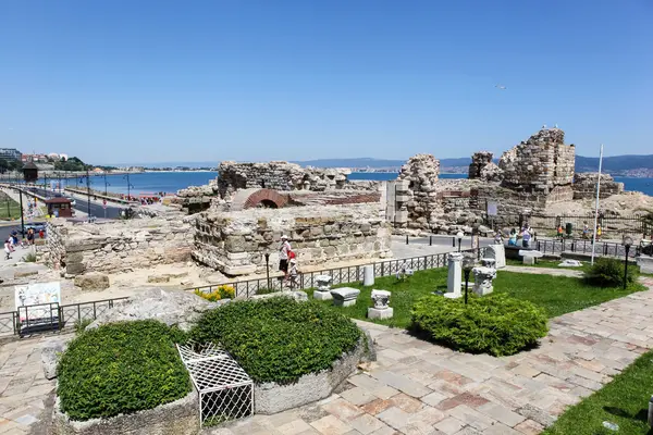 Vue de la ville Vieux Nessebar et mer, Bulgarie — Photo