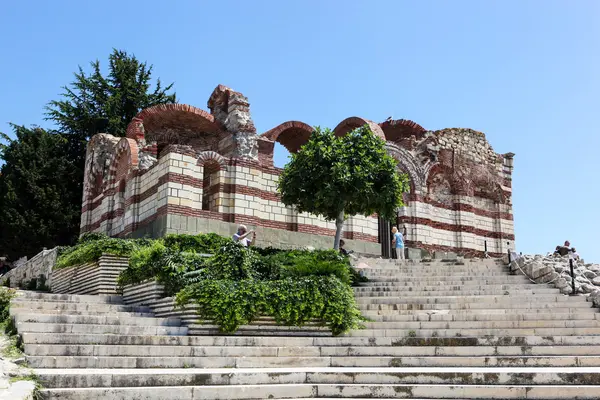 Blick auf die Altstadt von Nessebar und das Meer, Bulgarien — Stockfoto