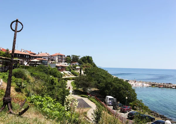 View of city Old Nessebar and sea, Bulgaria — Stock Photo, Image