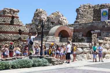 Bulgaristan 'ın Eski Nessebar ve deniz manzarası