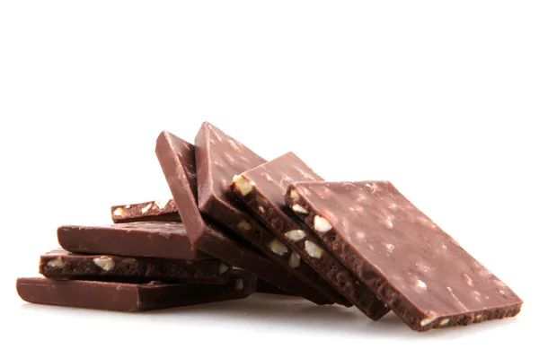 하얀 배경에 초콜릿을 분리 시킴 — 스톡 사진