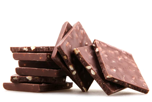 Ciocolată izolată pe fundal alb — Fotografie, imagine de stoc