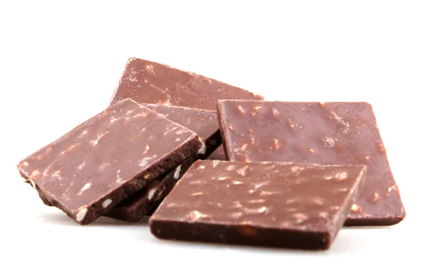 Cioccolato isolato su sfondo bianco — Foto Stock