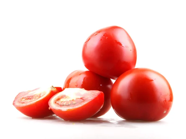 Red tomato isolated on white — Stock Photo, Image