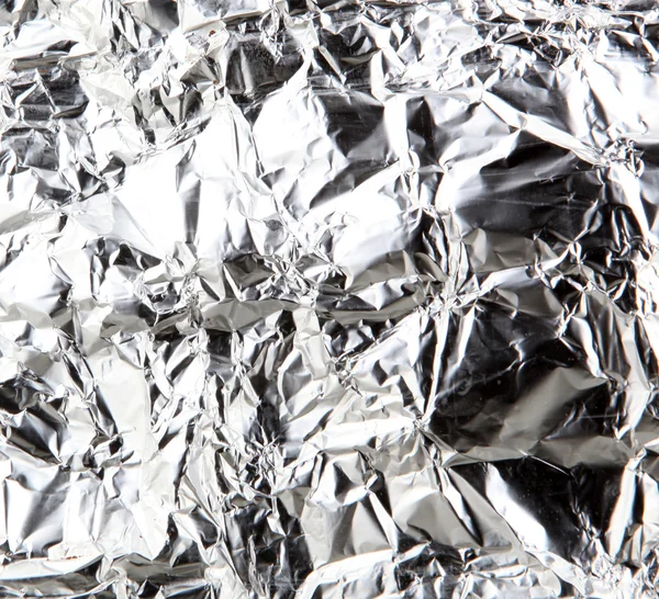 Silber raue Falten Folie Textur — Stockfoto