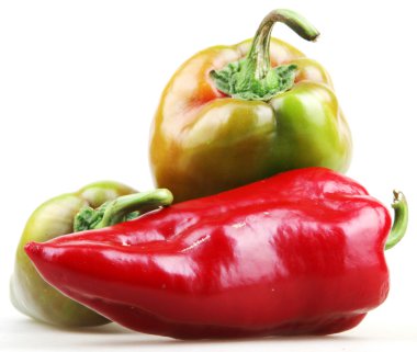 beyaz izole kırmızı biber