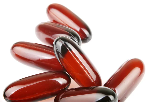 Torsk leverolja omega 3 gelkapslar — Stockfoto
