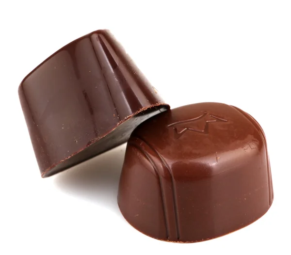 Chocolate isolado sobre um fundo branco — Fotografia de Stock