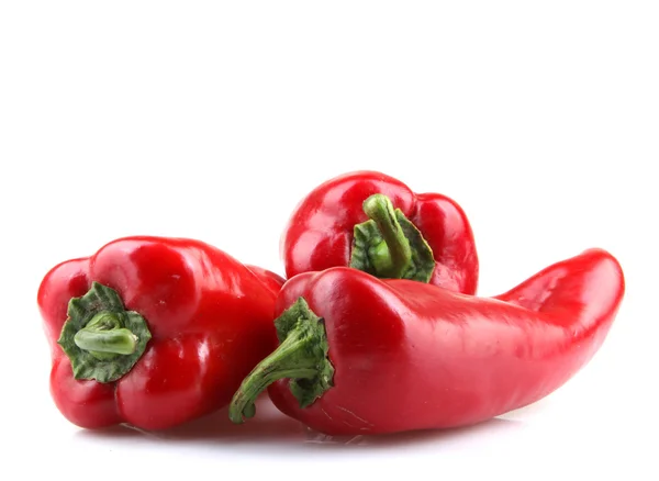 Red Chilli Peppers On White Background — Stock Photo, Image