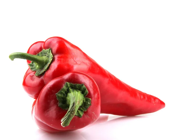 Red Chilli Peppers On White Background — Stock Photo, Image