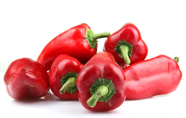 Red Chilli Peppers On White Background — Stock Photo, Image