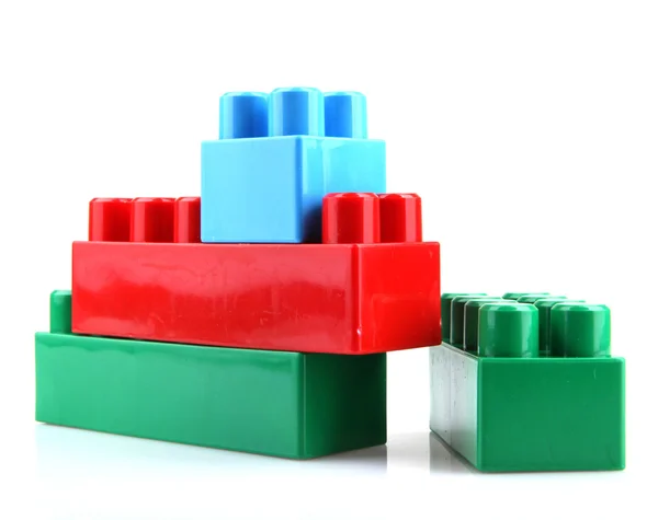 Plastik Spielzeugblöcke auf weißem Hintergrund — Stockfoto